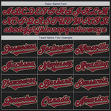 Custom Black Crimson-Cream Authentic Two Tone Baseball Jersey