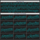 Custom Black Teal Authentic Two Tone Baseball Jersey
