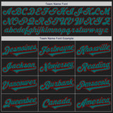 Custom Black Teal-Red Authentic Two Tone Baseball Jersey