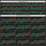 Custom Black Teal-Orange Authentic Two Tone Baseball Jersey