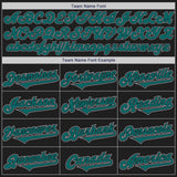 Custom Black Teal-Gray Authentic Two Tone Baseball Jersey