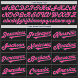 Custom Black Kelly Green-Pink Authentic Two Tone Baseball Jersey