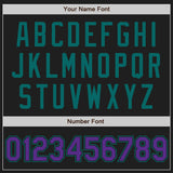 Custom Black Purple-Teal Authentic Two Tone Baseball Jersey