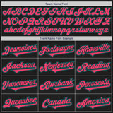 Custom Black Neon Pink-Teal Authentic Two Tone Baseball Jersey