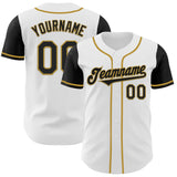 Custom White Black-Old Gold Authentic Two Tone Baseball Jersey