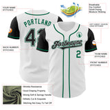 Custom White Black-Kelly Green Authentic Two Tone Baseball Jersey
