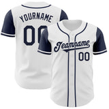 Custom White Navy Authentic Two Tone Baseball Jersey