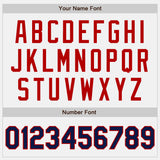 Custom White Navy-Red Authentic Two Tone Baseball Jersey
