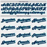 Custom White Navy-Teal Authentic Two Tone Baseball Jersey