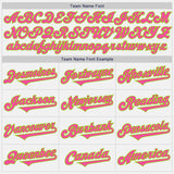 Custom White Pink-Neon Green Authentic Two Tone Baseball Jersey