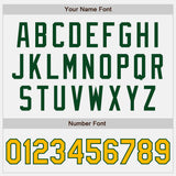 Custom White Gold-Green Authentic Two Tone Baseball Jersey
