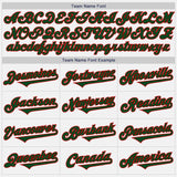 Custom White Green-Red Authentic Two Tone Baseball Jersey