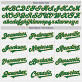 Custom White Kelly Green-Old Gold Authentic Two Tone Baseball Jersey