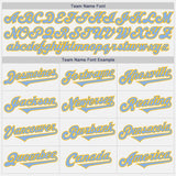Custom White Light Blue-Gold Authentic Two Tone Baseball Jersey