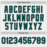Custom White Midnight Green-Black Authentic Two Tone Baseball Jersey