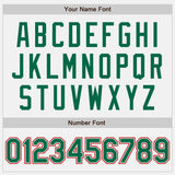 Custom White Kelly Green-Red Authentic Two Tone Baseball Jersey