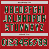 Custom Red Green-White Authentic Two Tone Baseball Jersey
