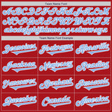 Custom Red Light Blue-White Authentic Two Tone Baseball Jersey