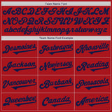 Custom Red Navy Authentic Two Tone Baseball Jersey