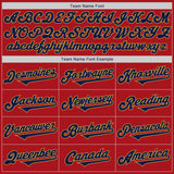 Custom Red Navy-Old Gold Authentic Two Tone Baseball Jersey