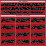 Custom Red Black-Teal Authentic Two Tone Baseball Jersey