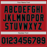 Custom Red Black-Teal Authentic Two Tone Baseball Jersey