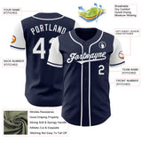 Custom Navy White Authentic Two Tone Baseball Jersey