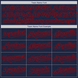 Custom Navy Red Authentic Two Tone Baseball Jersey