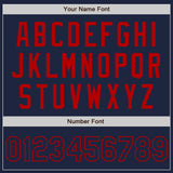 Custom Navy Red Authentic Two Tone Baseball Jersey