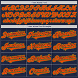 Custom Navy Orange-Gold Authentic Two Tone Baseball Jersey