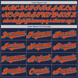 Custom Navy Orange-Light Blue Authentic Two Tone Baseball Jersey