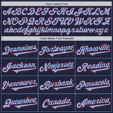 Custom Navy Light Blue-Red Authentic Two Tone Baseball Jersey