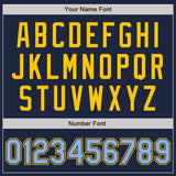 Custom Navy Light Blue-Yellow Authentic Two Tone Baseball Jersey