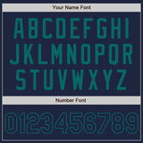 Custom Navy Teal Authentic Two Tone Baseball Jersey