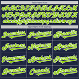 Custom Navy Neon Green-White Authentic Two Tone Baseball Jersey