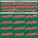 Custom Kelly Green Red-White Authentic Two Tone Baseball Jersey
