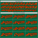 Custom Kelly Green Orange-Black Authentic Two Tone Baseball Jersey