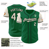 Custom Kelly Green Cream-Black Authentic Two Tone Baseball Jersey