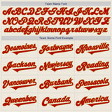 Custom Cream Red-Old Gold Authentic Two Tone Baseball Jersey