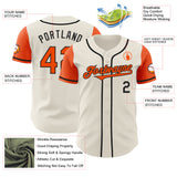Custom Cream Orange-Black Authentic Two Tone Baseball Jersey