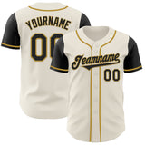 Custom Cream Black-Old Gold Authentic Two Tone Baseball Jersey