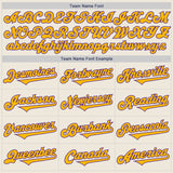 Custom Cream Gold-Purple Authentic Two Tone Baseball Jersey