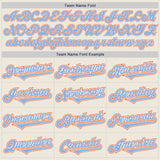Custom Cream Light Blue White-Orange Authentic Two Tone Baseball Jersey