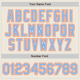 Custom Cream Light Blue White-Orange Authentic Two Tone Baseball Jersey