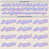 Custom Cream Light Blue White-Pink Authentic Two Tone Baseball Jersey
