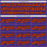 Custom Purple Orange-Black Authentic Two Tone Baseball Jersey