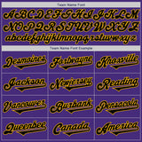 Custom Purple Black-Gold Authentic Two Tone Baseball Jersey