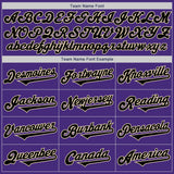 Custom Purple Black-Cream Authentic Two Tone Baseball Jersey