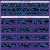 Custom Purple Black-Teal Authentic Two Tone Baseball Jersey