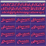 Custom Purple Pink-Black Authentic Two Tone Baseball Jersey